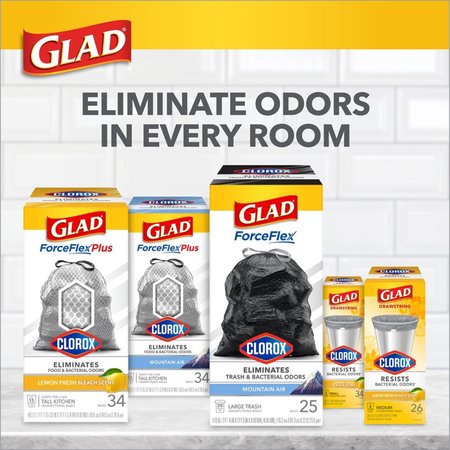 Glad 4 gal Lemon Scent Kitchen Trash Bags Drawstring 34 pk, 34PK 79314